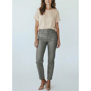 Banana Republic Metallic Olive Coated Skinny Jeans Womens Size 31
